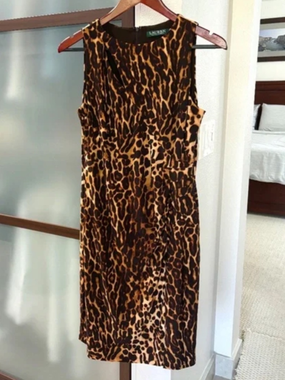 LAUREN RALPH LAUREN Animal Print Sheath Dress - Size 10 - Picture 3 of 10